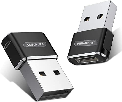 (2 Pack) USB C to USB A Adapter, Type C to USB A Cable Converter for Samsung Galaxy A56 A36 A26 A16 A15 A25 A35 S25 S24 A14 A34 A54 A13 A23 A33 A53 S24 FE S23 S21 S22+ S22 ULTRA EDGE 5G (BLACK)