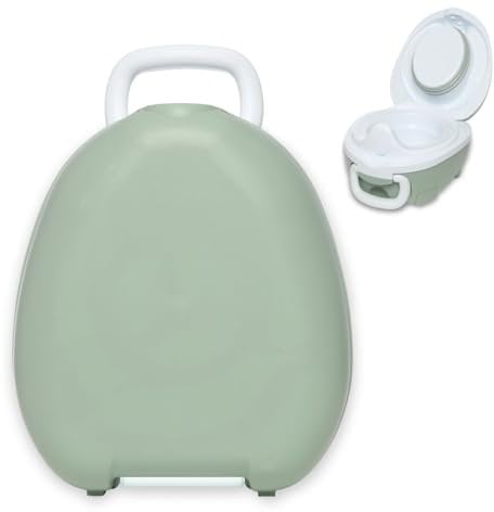 My Carry Potty - Pot de Voyage Vert Pastel, Meilleur Siège de Toilette Portable pour les Tout-Petits et les Enfants à Emporter Partout