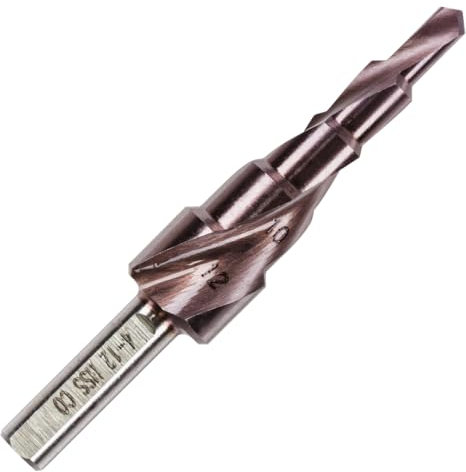 Rennie Tools – 4-12 mm HSS Cobalt-Spiralnut-Stufenbohrer/Lochschneider für Metall, Edelstahl und Hartmetalle