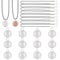 SUNNYCLUE 50Pcs Spiral Cage Pendants Necklace Making Kit Including 40Pcs Wire Cage Stone Holder 10Pcs Cotton Cord Necklace for Beginners DIY Necklace Jewellery Making Crafting