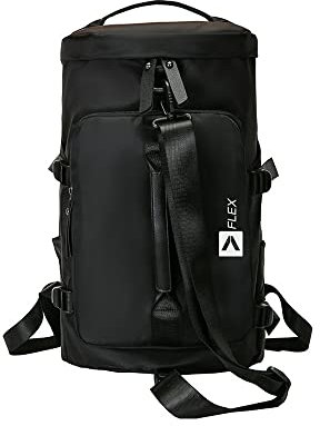 Sports Gym/Travel Duffle Bag with Separate Shoes Compartment and Wet Pocket, Unisex Waterproof Gym Bag for Men and Women, Durable Travel Duffel Bag with Shoulder Strap (Black)