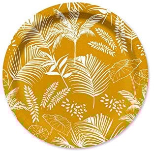 1001KDO POUR LA MAISON Set de 10 assiettes en carton 18 cm Palmier exotique