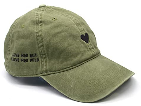 Atticus Poetry Mütze, bestickte gebürstete Baumwolle Damen Baseballmütze Unisex Passform, verstellbar Einheitsgröße, Herz grün, Einheitsgre