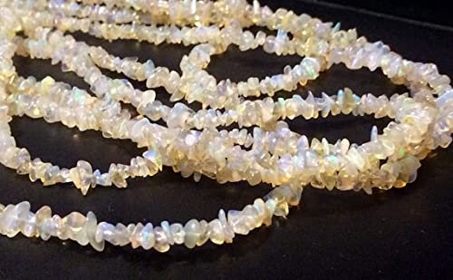 LKBEADS 1 Strand Natural Ethiopian Welo Opal Plain Chip Beads, Ethiopian Fire Opal Beads, Opal Necklace, 4-8mm, 34 Inch