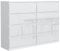 meble masztalerz Kommode Matt mit 8 Schubladen 140 cm, Sideboard Wohnzimmer, Kommode Schlafzimmer H: 101,5 cm, B: 138,5 cm, T: 39 cm Kommode mit Schubladen, Schubladenschrank (Weiss Hochglanz)