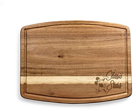PICNIC TIME Disney Ovale Cutting, Serving, Charcuterie Board, 15 x 11.5 x 0.8, Acacia Wood - Mickey Mouse