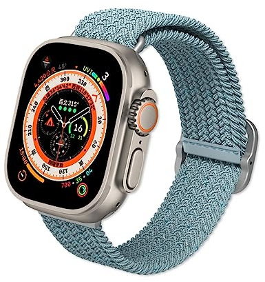 Geflochtenes Apple Watch RHINOSHIELD Armband für Apple Watch Serie Ultra2 / Ultra /9/ 8 / 7 / SE / 3 [42 mm / 44 mm / 45 mm / 49 mm] | Wasser- und schweißresistent, recyceltes Material - Petrolgrün