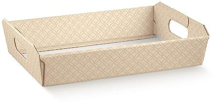 Generico 31x22x9 cm Cesto Vassoio per BOMBONIERA | Ideale per Trasporto E per Composizione CESTI Fai da Te (Nudo Matelasse)