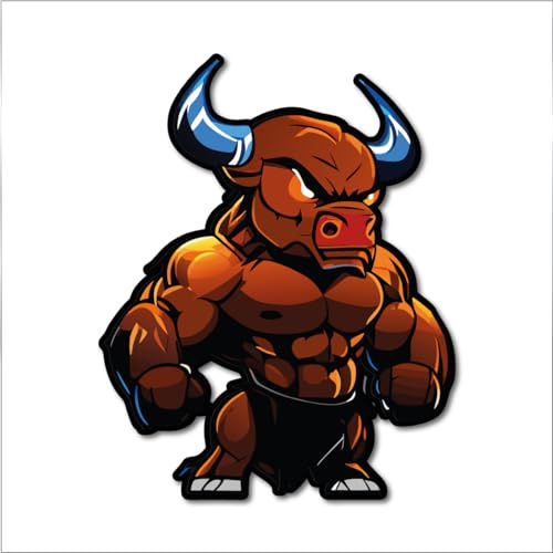 2x Bulle Aufkleber Stier 50x40mm Torero blaue Augen Autoaufkleber Spanien Arena Digitaldruck Fun Sticker Kleber UV JDM Motiv 2