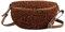 OBC Made in Italy Damen Teddyfell Tasche Plüsch Bauchtasche Hüfttasche Schultertasche Bodybag Umhängetasche Crossbody Teddyplüsch Handytasche Crossbag Gürteltasche Wintertasche Lammfell-Optik Braun