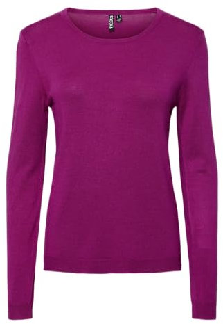 PIECES Pcsonja LS Knit Noos BC-Pullover Maglione Lavorato a Maglia, Festival Fucsia, L Donna