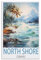 Poster auf Leinwand, Motiv: North Shore Oahu, Vintage-Reiseposter, 40 x 60 cm, Kunstdruck auf Leinwand, Schlafzimmerdekoration