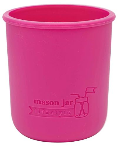Mason Jar Lifestyle Berry Pink 16oz Pint Silicone Sleeves/Jackets for Protecting Ball, Kerr, Canning Jars (2 Pack. Wide Mouth)