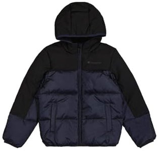 Champion Jungen Legacy Outdoor Retro Sport B (306872) -Wr Ripstop Nylon Woven 40gr Hooded Jacke, Blau (BS501), 15-16 Jahre