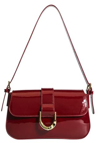 IQYU Aigner Taschen Damen Groß Kleine Umhängetasche für Damen, Handtasche, Clutch, klassische Retro-Umhängetasche Taschen Buchständer (Wine, One Size)