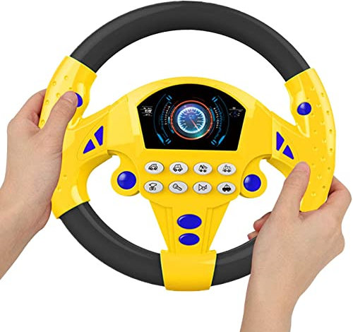 Oseczmut Lenkrad Spielzeug Für Kinder | Autositz Spielzeug Lenkrad | Kreatives Simuliertes Lenkrad-Autositzspielzeug Mit Licht Und Ton, Simulations Lenkrad Spielzeug Für Kinder Ab 3 Jahren