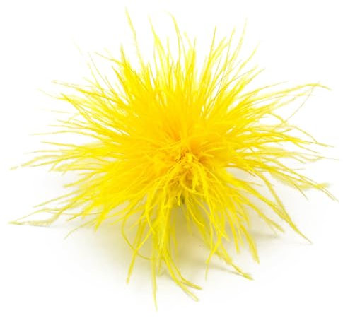 Elegante Feder Brosche,Damen Haarspange,Straußenfeder Ansteckbrosche,Vintage Corsage,Schal Pin,Pullover Hemd Hüte Clips für Damen,Kleidung Zubehör,für Hochzeit Bankett Party,Gelb