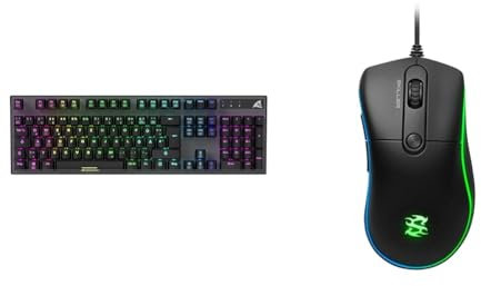 Sharkoon Skiller SGK20, mechanische Schalter, Huano Brown, RGB & Skiller SGM2 RGB Gaming Maus, optisch 6400 DPI, Ergonomische Form Mehrfarbig