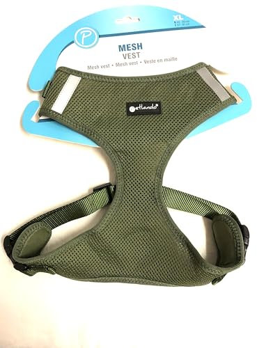 Petlando Hundebrustgeschirr Mesh-Vest Olive XL (Halsumfang 44-50 cm, Brustumfang 57-81 cm)