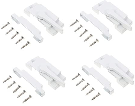 Hoement Fenstersicherheit 4 Stück Schiebefensterschlösser Fensterriegelschloss Konstruktion Aus Zinklegierung Schutz für Beidseitige Montage