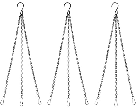 Sarini 3 pcs Plant Hanging Chain 40cm Hanging Plant Black Metal Hanging Chain Birdcage Flower Pot Hanging Chain
