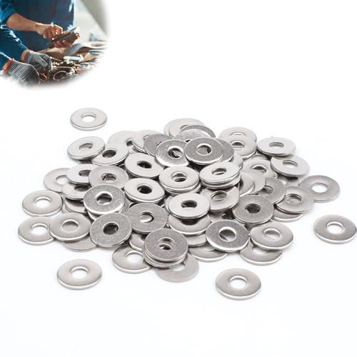 200 Pièces M5 Rondelles Metal, AMONENZ Rondelles Plates, Rondelles en Acier Inoxydable, 15 mm Rondelle Acier Inox, pour Vis de Connexion, Écrous, Tiges Filetées