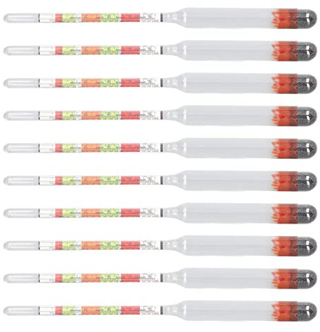 10pcs Triple Scale Glas Hydrometer Hydrometer Wine Tester Beer Alcohol Level Measuring Tool with Storage Tube