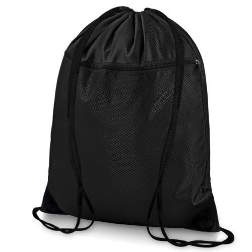 Mochila Deportiva de Cuerdas, Bolsa con Cordón Impermeable para Gimnasio, Mochila Deportiva de Tela Oxford, Bolsa de Cuerdas, Mochilas de Cuerdas para Mujer y Hombre (Negro)
