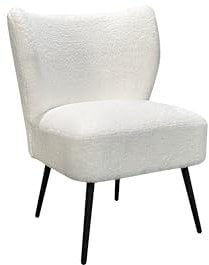 byLIVING Einzelsessel Teddy/Teddystoff Off-White/Gestell Metall schwarz matt/Sessel/B 66, H 85,5, T 72,5 cm