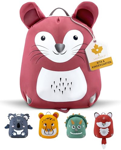 LAUBGOLD Kleiner Kindergartenrucksack Mädchen | Kita Rucksack ab 1 Jahr | Kinderrucksack mit Brustgurt | Leichter Rucksack Kindergarten Jungen u. Mädchen | 3,6 Liter | Ideal für Kleinkind 1-3 Jahre