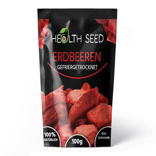 Health Seed - Fresas liofilizadas | Fresa 100% natural | Sin OGM sin gluten - 100 g