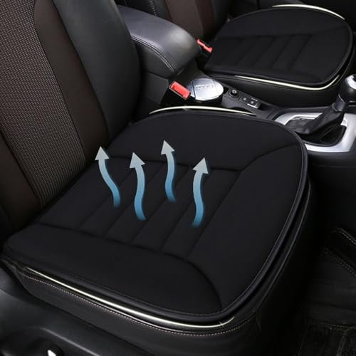 TIUEO 2 Stück Komfort Autositzkissen Für VW Golf Facelift 2017, Sitzkissen Auto,Memory Foam Sitzkissen Steißbein Sitzauflagen Sitzauflage uto Vordersitze,A-Black