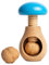 Creative Home Nussknacker Holz | Pilzförmig | 10 x 6 cm | Blau | Natürliches Buchenholz | mit Schraubmechanismus | Schraubgewinde | Massiv & Nützlich Nussknack Pilz