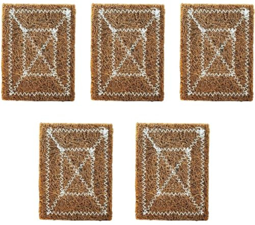 Yuktha Naturals Coconut Coir Scrubber for Kitchen, Vessels (Pack of 5) |Coconut Coir Scrubber for Dishes | Coconut Husk Scrubber| Eco Friendly Products |Cleaning Coir Brush