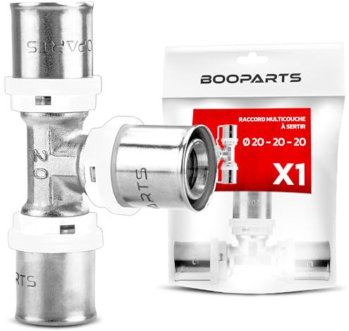 BOOPARTS Raccordo multistrato 20-20-20 per crimpare contorno TH - Tee multistrato a crimpare uguale - raccordo idraulico per tubo multistrato 20