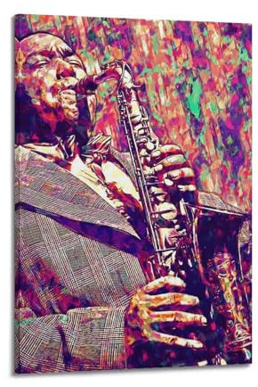 SCUROSBN Poster, Motiv: Jazz-Musiker, Charlie Parker, dekoratives Gemälde, Leinwand, Wandposter und Kunstdruck, moderne Familienschlafzimmer-Dekoration, Poster, 20 x 30 cm