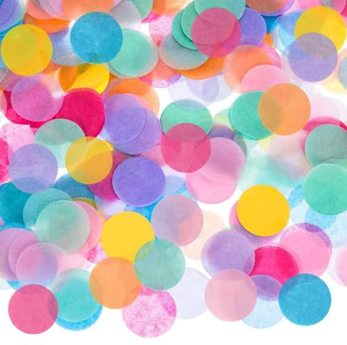 Kzouenzu Confettis Ronds, Lot De 6000 Confettis Multicolores, Ronds, En Papier, Multicolores, Pour Décoration De Fête D'anniversaire Et De Mariage