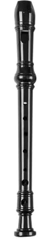 Kunststoff 8-Loch Sopranblockflöte Instrument Klarinette Querflöte (Schwarz)