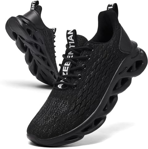 TIANZEBEN Damen Turnschuhe Sportschuhe Laufschuhe Schuhe Running Tennis Walkingschuhe Fitnessstudio Sneaker Freizeit Fashion Leichtgewichts Atmungsaktiv Schwarz 40