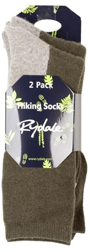 Rydale Thermal Hiking Socks for Men 2 Pack Men's Ankle Sock Warm Wool Blend Cushioned