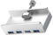 USB 3.0 Hub Clamp Adapter, 4 Port Aluminum Alloy Clamp Concentrator Adapter,5Gbps Transfer, Space Saving Desk Dock for Laptop&PC