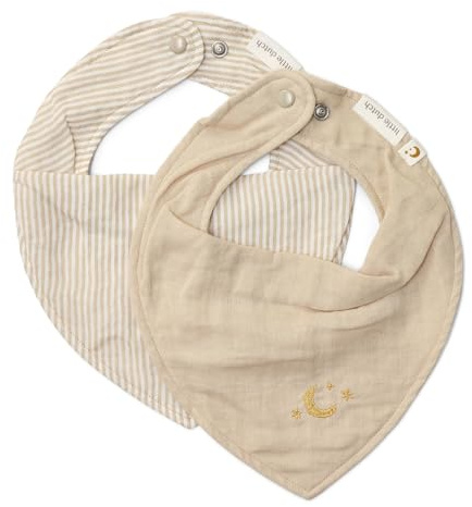 Little Dutch Lätzchen Bandana Dreieckstuch Halstuch Baby Kleinkind 2er Set Soft Beige - Pure