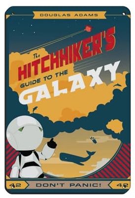 VGDFH Vintage Blechschild Travel Hitchhiker's Guide to The Galaxy, Vintage, Metall, Pub, Club, Café, Bar, Zuhause, Wandkunst, Dekoration, Poster, Retro, 20 x 30 cm