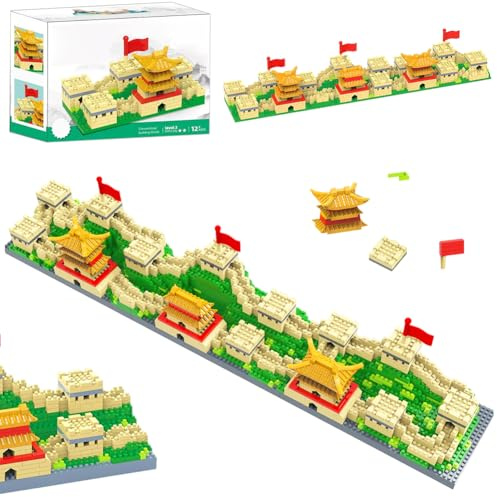 CDLIZW Chinesische Mauer-Bauklötze,1350PCSChinesische alte berühmte Architektur Mini-Bauklötze,Chinese Architecture Micro Bausteine Set,Klemmbausteine Building Blocks für Erwachsene 16+Jugendliche
