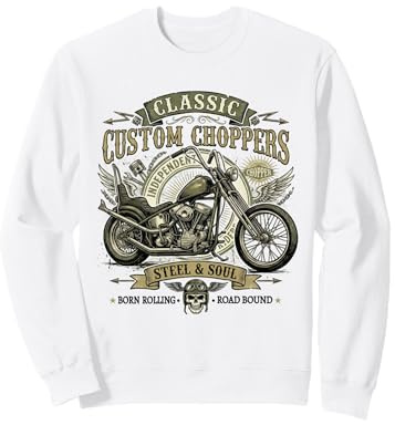 Motorbike Vintage Biker Dad | Fathers Day Chopper Motorcycle Sweatshirt