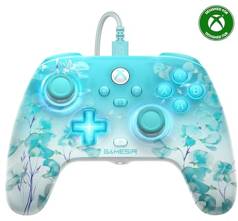GameSir T7 Pro Floral Wired XBOX Controller,Hall Effect,RGB,Trigger Stop,PC | Hall Effect Sticks & Triggers; 2 Remappable Back Buttons; Adjustable Trigger Stops; RGB Lighting Effects