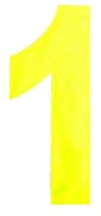 Merriway BH04962 High Visibility Self Adhesive Plastic Reflective Mailbox, House Wheelie Bin Number 1, 150mm (6 inch) - Yellow