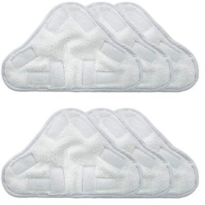 BEELY 6 Pack Microfiber Steam Mop Pads Floor Washable Replacement Pads for Steam Floor Mop H20 X5 Cleaning Pads