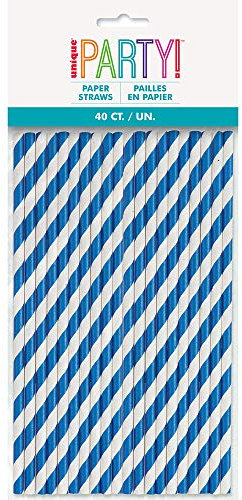 40 RYL BLUE STRIPE PAPER STRAW