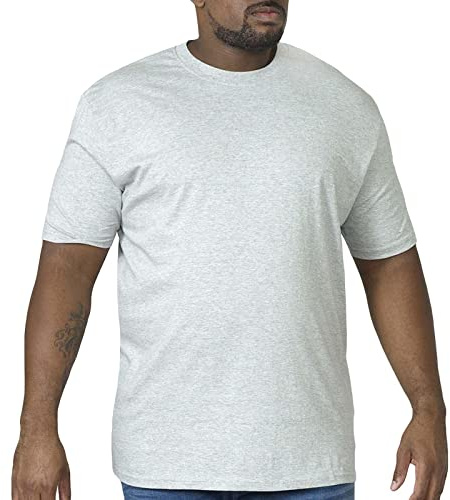 Duke Men's D555 Tees Flyers Premium Cotton Crew Neck T-shirts-Gray-8XL Grey